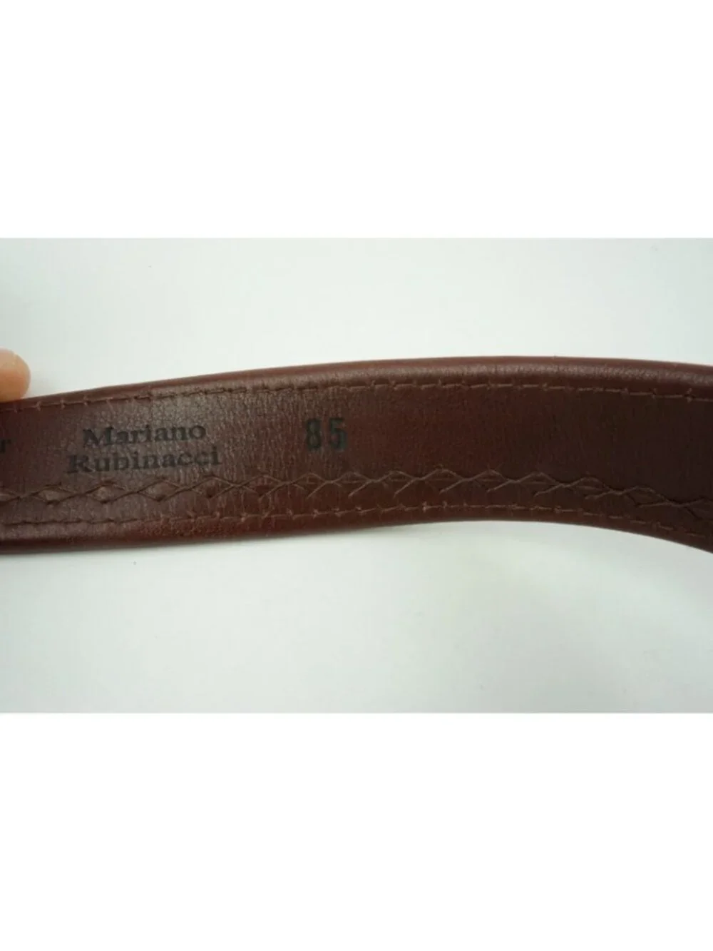 Rubinacci Brown Leather Made in Italy Sz 85 BRAND NEW